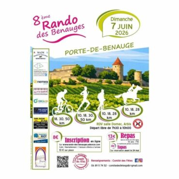 8ème Rando des Benauges : dimanche 7 juin 2026