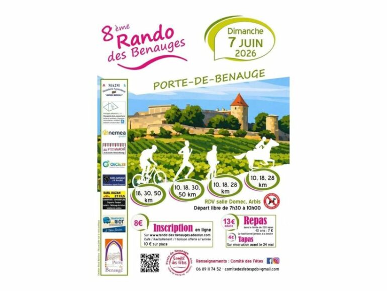 8ème Rando des Benauges : dimanche 7 juin 2026