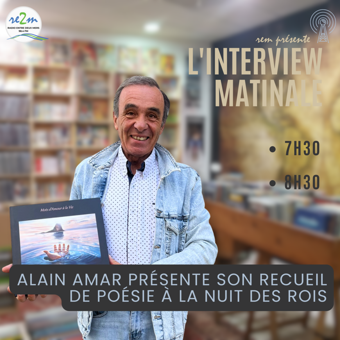 Alain Amar, l'artiste qui célèbre la beauté de la vie, présente son recueil de poésie "Mot d'amour à la vie" le 13 juin à 18h à la librairie La Nuit des Rois, rue Armand Caduc, La Réole.