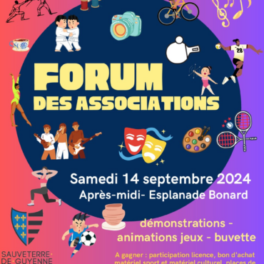 Découvrez le Forum des associations de Sauveterre-de-Guyenne le 14 septembre : animations, démonstrations, rencontres, et des lots à gagner !