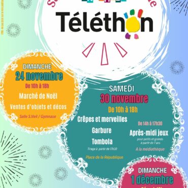 Participez au Téléthon 2024 à Sauveterre-de-Guyenne : marché de Noël, gourmandises, jeux, randonnée et solidarité pour soutenir la recherche et les malades.