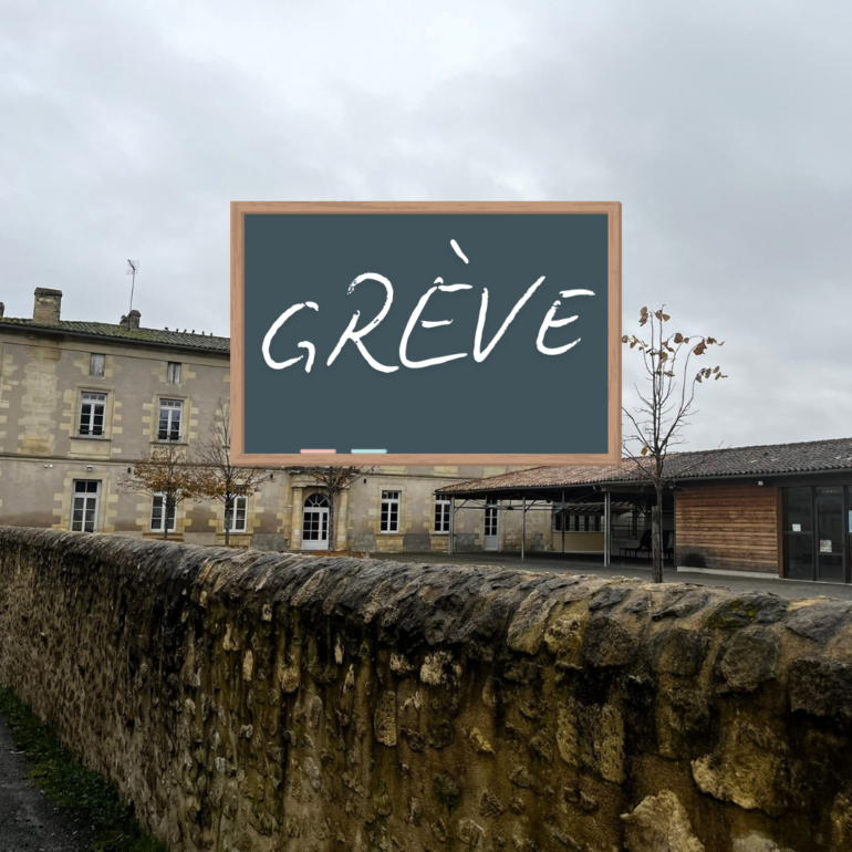 Grève à Sauveterre-de-Guyenne le 5 décembre 2024 : écoles perturbées, services périscolaires suspendus, service minimum limité pour les enseignants absents.