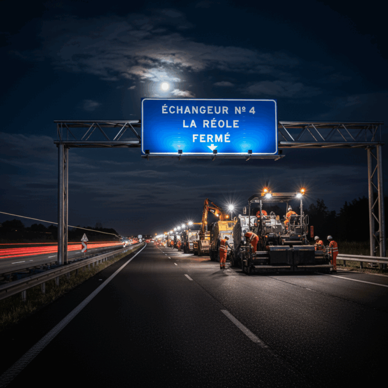 Fermeture échangeur La Réole