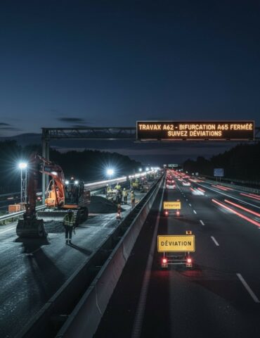 D'importants travaux sur l'A62 entre Langon et Marmande entraînent la fermeture de la jonction A62/A65 les nuits du 29 et 30 octobre. Le point sur les déviations.