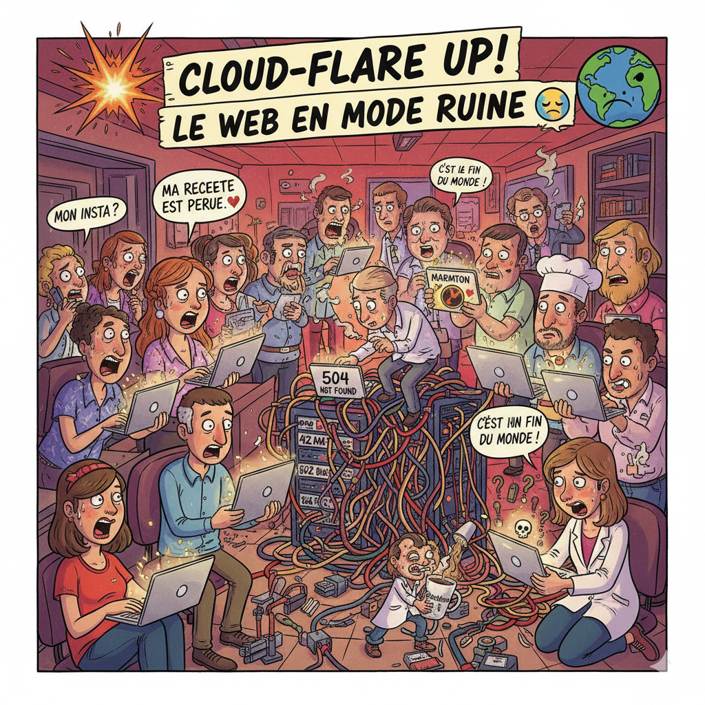 Cloudflare est en panne et le web mondial suffoque. De Marmiton à Doctissimo, retour sur ce bug géant qui nous force à affronter la vie réelle. Courage !