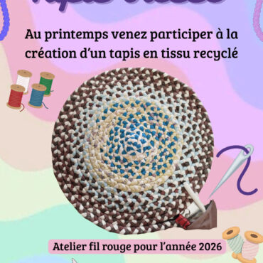 La Graineterie Médiathèque de Sauveterre-de-Guyenne invite les habitants à créer ensemble un tapis tressé canadien en jersey recyclé tout au long de 2026.